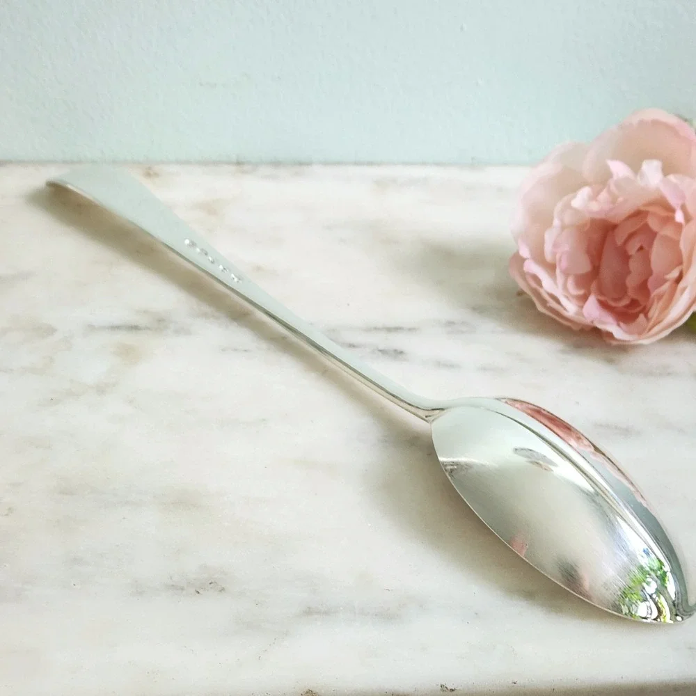 Vintage‎ Gerity Silver Plate Serving Spoon Reproduction 1740 Elegant Dinnerware